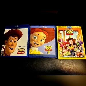 Walt Disney Toy Story Lot of 3: 1 2 3 (Blu-ray/Blue-ray/DVD) No Digital